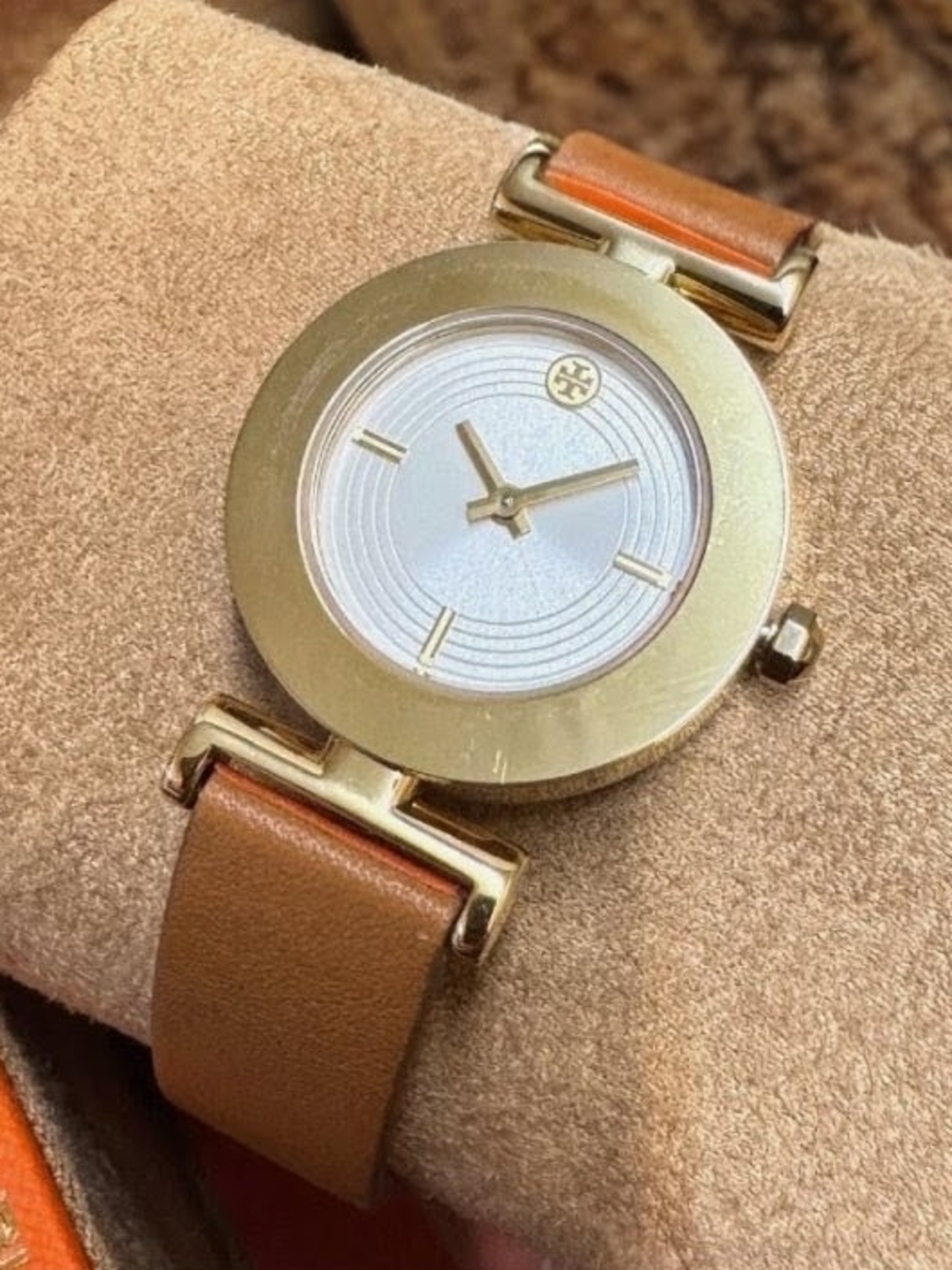 Tory Burch TBW5300 Sawyer Twist Round Brown Orange Watch